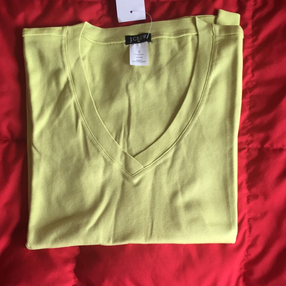 J. Crew  100% cotton v neck t shirts lime